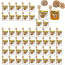 Tarros de Miel de Vidrio Hexagonal Miniatura de 1.5 Onzas, Disponibles en Conjuntos de 20, 30, 50 o 60, Incluyen una Cuchara, Símbolo de Abeja y Tarjeta de Agradecimiento - Tarros con Tapa Dorada, Perfectos para Regalos de Bebé, Bodas y Fiestas.