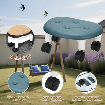 Taburete de cuatro ruedas (A) con función de arrodillarse y sentar, silla de equilibrio universal para todas las estaciones, taburete rodante bajo con ruedas, ideal para hogar, oficina, garaje o limpieza del piso