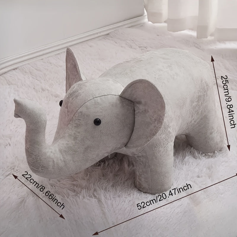 Taburete de Lujo Ligero con Diseño Animal | Taburete para Cambiarse Zapatos + Mesa Auxiliar de Sofá Dos en Uno, Estilo Biónico y Adorable, Almacenamiento para Entrada/Salón, Versátil, Estilo Nórdico de Lujo Ligero