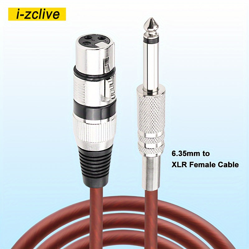 Cable de Audio i-zclive de 6.5mm a XLR, Cable de Audio Macho de 6.35mm a Hembra XLR, Cable de Audio Macho de 6.35mm a Hembra XLR para Micrófono, Cable de Audio XLR de Aleación de Zinc y Aluminio, Cable de Audio Mono de 6.5mm, Cable de Audio para Conectar