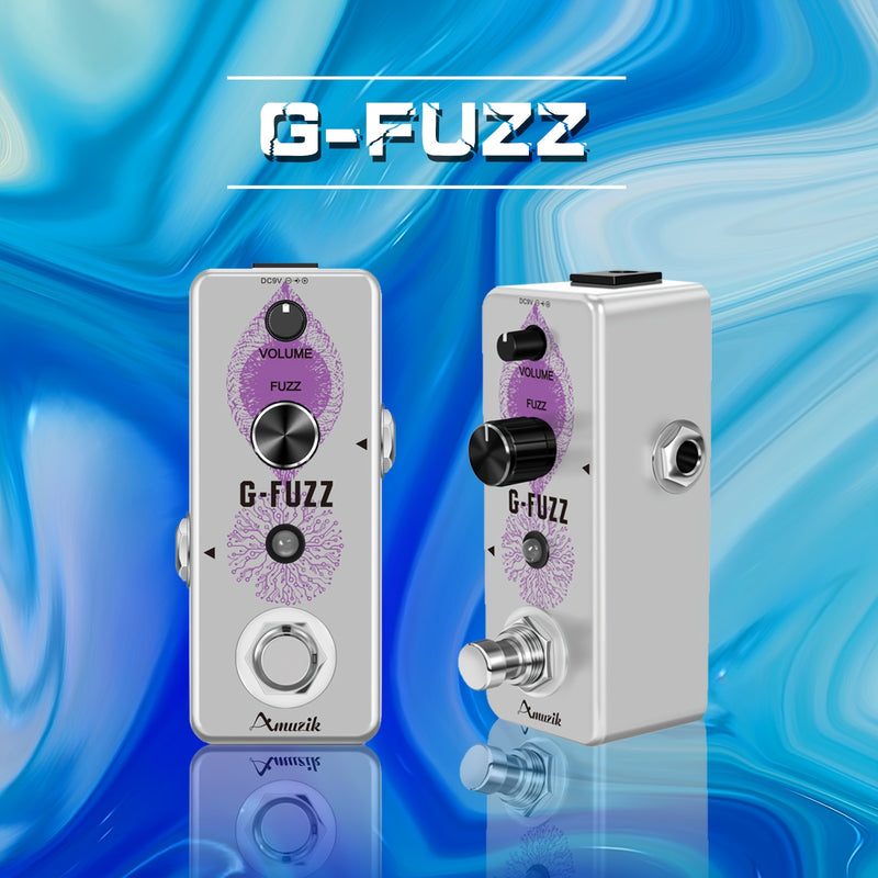 Pedal de guitarra Fuzz clásico vintage, elegante pedal de guitarra Fuzz clásico Mini pedal Fuzz para guitarra eléctrica Pedal Fuzz especial adecuado para música electrónica Mini tamaño True Bypass