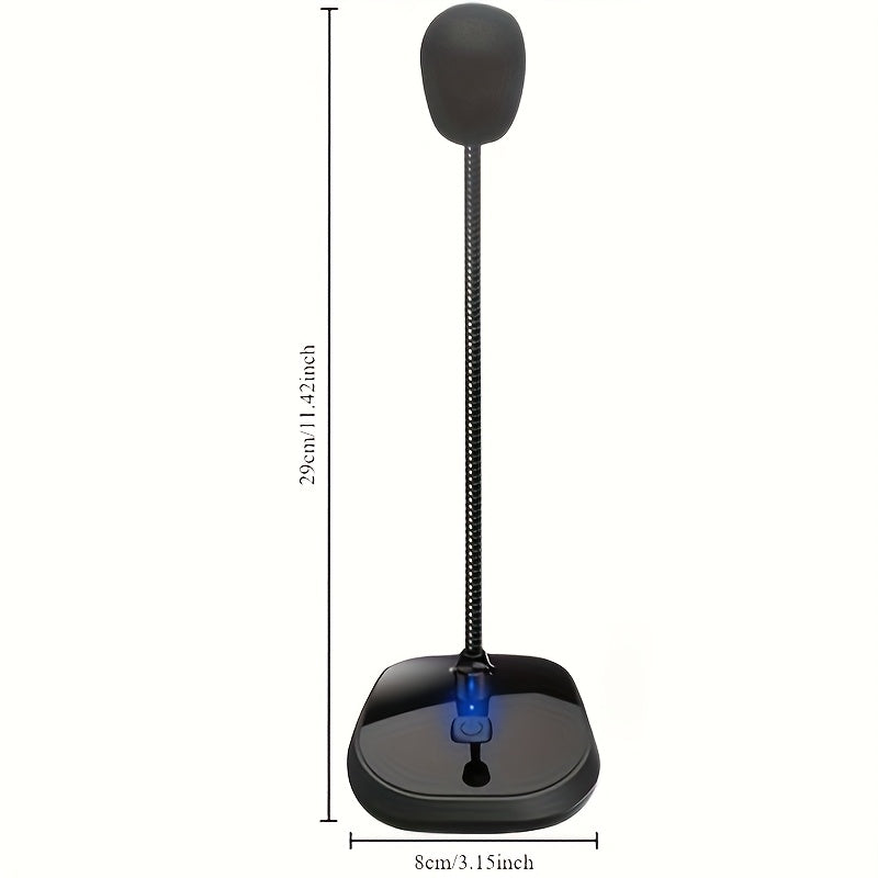 Microfono de cuello de cisne para escritorio, enchufar y listo, compatible con computadoras portátiles y PC, ideal para transmisiones en vivo, cantar, juegos, chats, videollamadas, actuaciones en fiestas y micrófonos de estudio para discursos