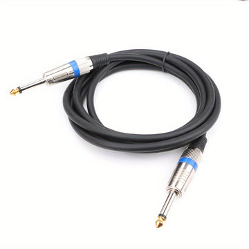 Cable de audio profesional i-zclive Mono 6.35mm a 6.35mm, doble capa blindada de cobre libre de oxígeno, carcasa de aleación de zinc, conectores bañados en oro, conector redondo macho a macho de 1/4" TS para guitarra eléctrica, bajo, altavoces - Cable Et