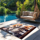 Alfombra de Lujo Seven Deer - 853gsm, Antideslizante y Lavable a Máquina para Interior/Exterior, Extra Grande para Sala, Patio o Caravana - Diseño Bohemio, Material de Alta Calidad, Fácil Limpieza, Suelo Versátil, Ideal para Camping e Interiores