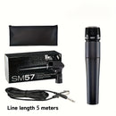 Micrófono dinámico SM57 para instrumentos - Micrófono inalámbrico profesional de mano para escenario, karaoke y grabación vocal, con enchufe de 6,35 mm, negro con accesorios (no necesita batería), micrófono de escenario | Micrófono profesional | Micrófon