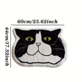 1 pieza, alfombra absorbente antideslizante con forma de gato en imitación de cachemira, suave y resistente al desgaste, para dormitorio o entrada, lavable a máquina, base de alfombra de poliéster