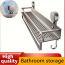 1 estante flotante para baño con ventosas, resistente y sin óxido, con ganchos para toallas, organizador de baño que ahorra espacio para champú, jabón y accesorios, organizadores y almacenamiento de baño, bandeja de baño