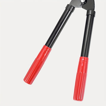 1 pza. Tijeras de poda para jardín con mangos ergonómicos rojos y cuchillas metálicas negras - Acero al carbono de alta resistencia, mecanismo de tornillo ajustable para cortes precisos, no necesita electricidad, herramientas para jardín, diseño de herra