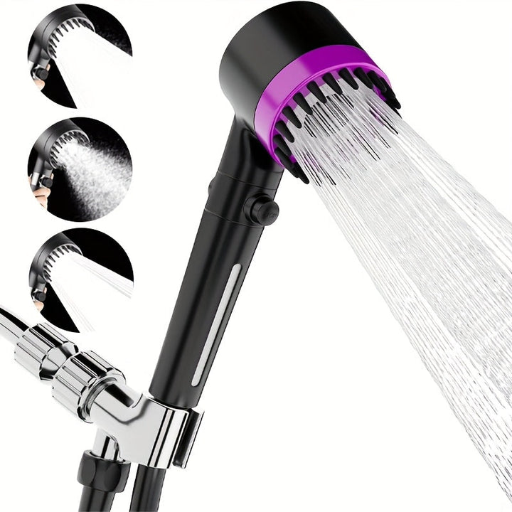 Cabezal de ducha ajustable con filtro, 3 niveles, montaje en pared, experiencia de lluvia, plástico azul, accesorio para grifo, ideal para decoración de baño en Navidad y Halloween, accesorios para ducha