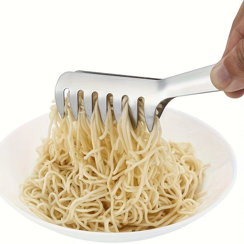 1 pinza para pasta de acero inoxidable, pinzas para servir comida en buffets, restaurantes y hogar, utensilios de cocina duraderos