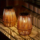 Lámparas solares para exteriores con brillo cálido - Luces de patio de jardín duraderas de plástico para barbacoa, césped y decoración de patio, instalación fácil con tiras adhesivas, decoración de patio al aire libre, iluminación de césped, iluminación
