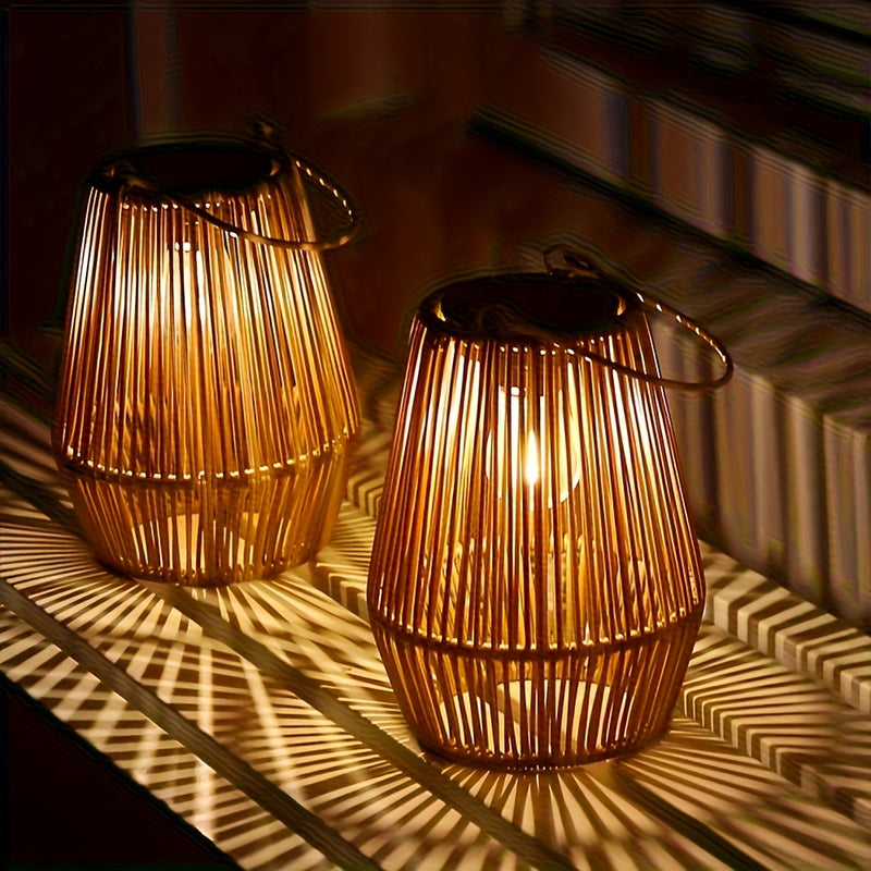 Lámparas solares para exteriores con brillo cálido - Luces de patio de jardín duraderas de plástico para barbacoa, césped y decoración de patio, instalación fácil con tiras adhesivas, decoración de patio al aire libre, iluminación de césped, iluminación