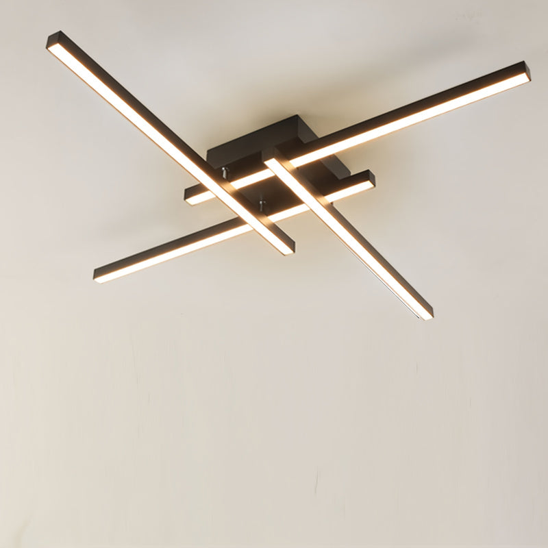 1 pza. Plafón LED Moderno de 20W, Araña de Techo Empotrada de Hierro Negro, Lámpara de Techo Regulable en Blanco Cálido para Dormitorio, Sala de Estar, Estudio, Accesorio de Iluminación para el Hogar