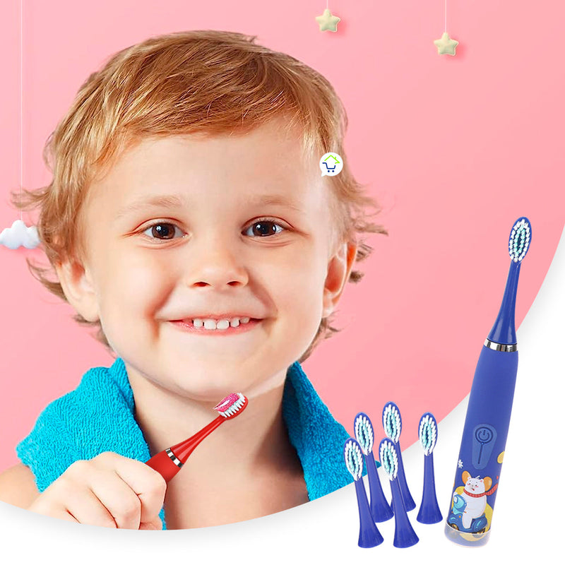 Cepillo De Dientes Eléctrico Infantil Recargable 6 Cabezales MA202389