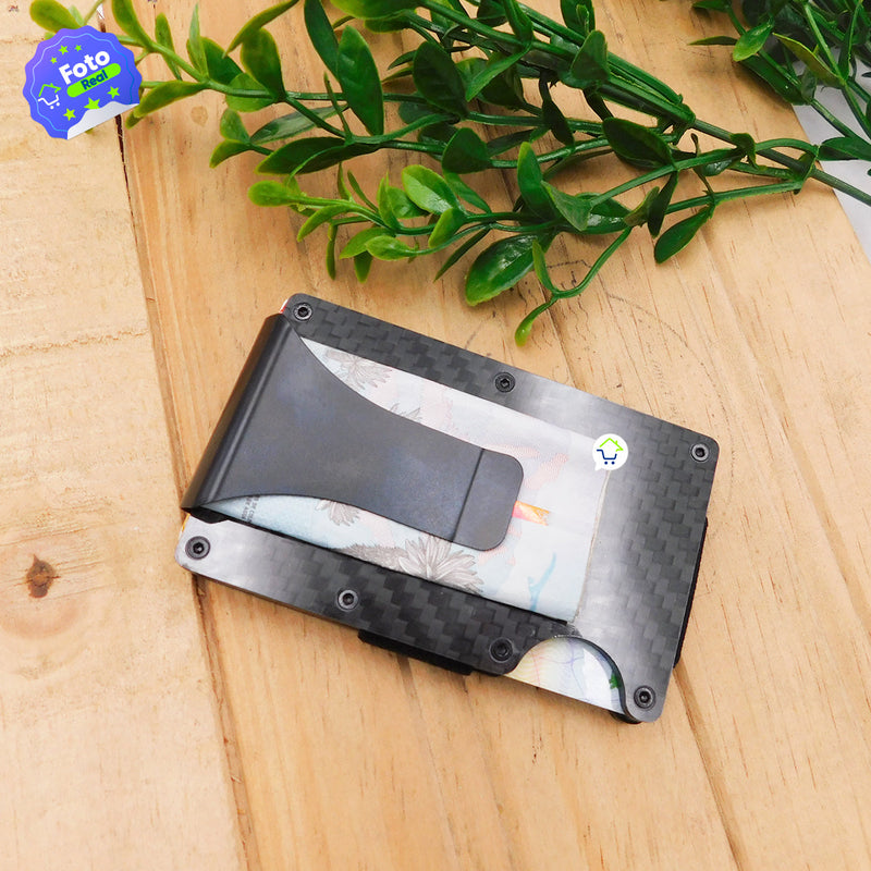 Billetera Fibra De Carbono Tarjetero Anti-robo Compacto DG03021