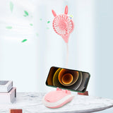 Ventilador De Escritorio Recargable Luz LED Soporte Base Celular Espejo TJ16A