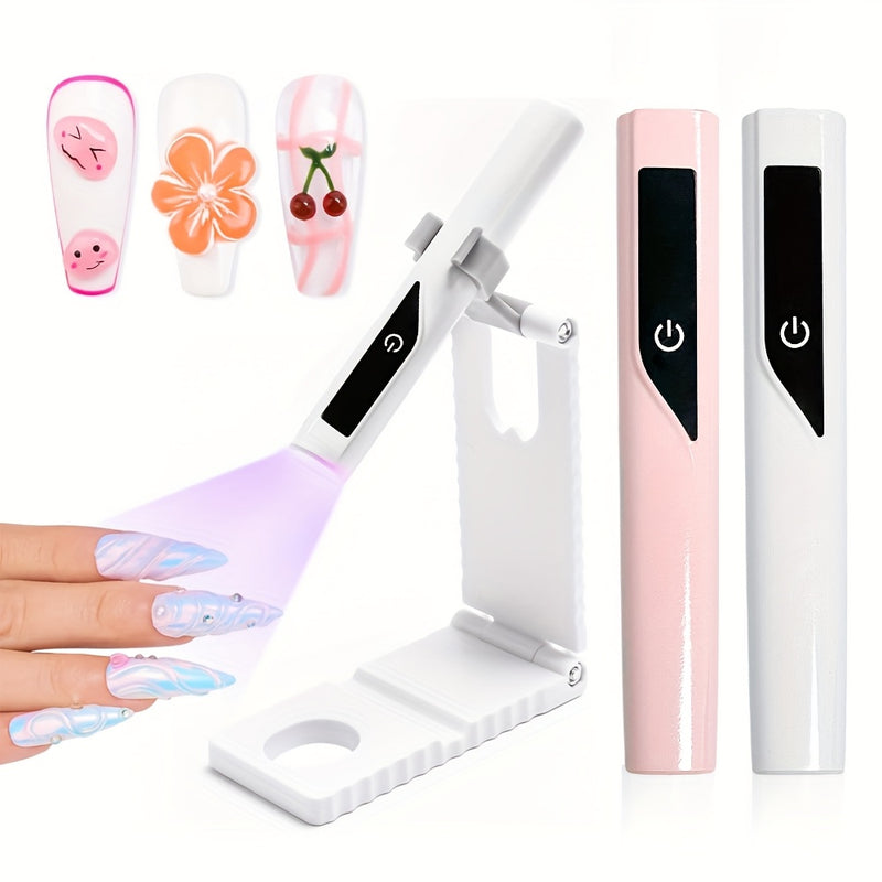 Linterna LED Profesional para Uñas, Luz de Curado de Esmalte en Gel Recargable USB con Pantalla LCD y Temporizador 60 Seg/90 Seg - Herramientas y Equipo para Arte de Uñas