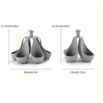 1pc Vaporera de Silicona Resistente a Altas Temperaturas con Mangos Ergonómicos y Agujeros de Ventilación - Segura para Alimentos, Portátil para Cocina en Casa, Camping, Desayuno Familiar, Herramienta de Cocina Compacta, Diseño Perforado