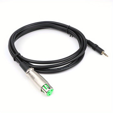 Cable de audio 3.5mm macho a XLR, cable de audio XLR con núcleo de goma verde, cable de audio, cable de micrófono 3.5mm a XLR hembra con conector de aleación de zinc y aluminio, enchufe de 3.5mm chapado en oro de cobre puro. Cable de audio para conectar