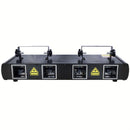 Luz de escenario LED RGBY controlada por DMX con 4 efectos de haz, luces de música activadas por sonido, sistema de luz láser de metal autosoportante, acabado al óleo, con enchufe de EE. UU., para DJ, discoteca, fiestas de baile, cumpleaños, bar, escenar