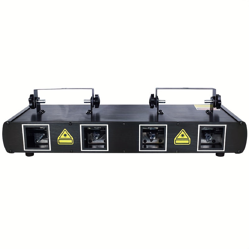 Luz de escenario LED RGBY controlada por DMX con 4 efectos de haz, luces de música activadas por sonido, sistema de luz láser de metal autosoportante, acabado al óleo, con enchufe de EE. UU., para DJ, discoteca, fiestas de baile, cumpleaños, bar, escenar