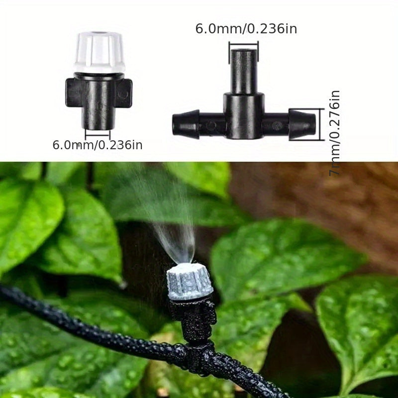 Un juego de herramientas de riego de jardín de plástico duradero de 10 metros con 10 boquillas ajustables - Ideal para el cuidado del césped y el riego agrícola, fácil de instalar, no requiere baterías, regadera para césped.