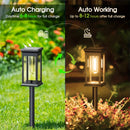 6 piezas, luces solares para senderos, lámpara cuadrada, bombilla de wolframio para decoración de atmósfera al aire libre - Adecuado para villa, jardín, patio, sendero y iluminación de paisaje de patio.