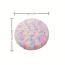 Alfombra Redonda de Peluche Suave - Diseño Acogedor de Tí-dye en Tonos Pastel, Alfombra Esponjosa de Piel Sintética para Dormitorio, Sala de Juegos o Habitación Infantil, Material de Poliéster Lavable a Máquina, Tapete para el Suelo del Dormitorio | Text