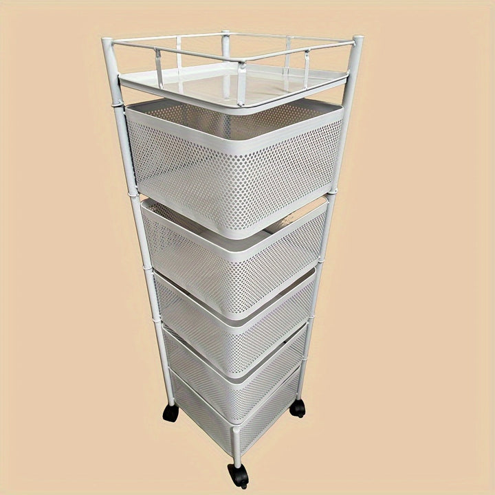 Carro de cocina metálico. Estante abierto cuadrado para almacenamiento. Estantería multifuncional con 6/4 niveles a elegir. Sin necesidad de montaje, sin operación eléctrica, espacio de almacenamiento cuadrado