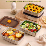 4 loncheras de acero inoxidable con tapa, recipientes herméticos para alimentos, multifuncionales, aptos para lavavajillas, tapa flip top, reutilizables, loncheras rectangulares para preparar comidas, gimnasio, estudio o picnic