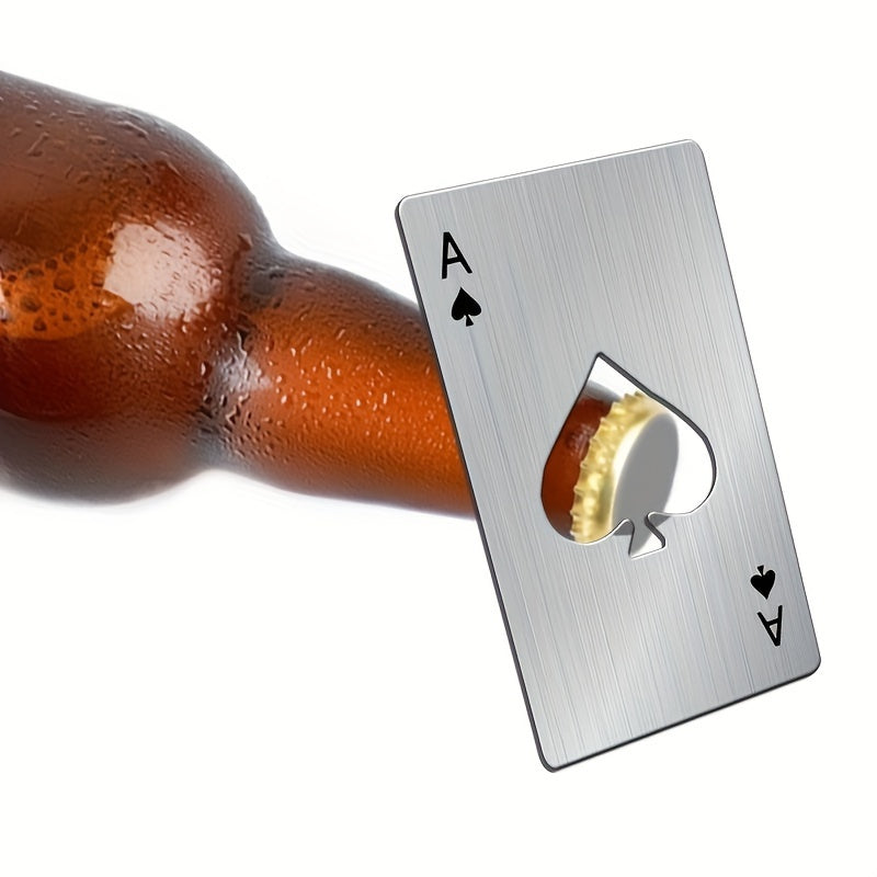 1pc Abrebotellas de Cartas de Póker Creativo, Construcción Metálica, Ideal para Bar, Restaurante, Hotel, Uso Doméstico - Regalo Versátil para Halloween, Navidad, Pascua, Hanukkah, Acción de Gracias, Exquisito, La Mejor Elección