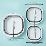 Juego de 3 piezas de baño de pies plegable cuadrado, bañera de pies portátil