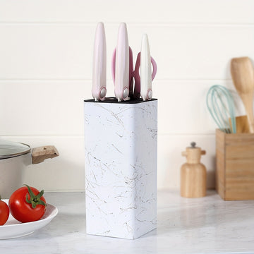 Bloque de Cuchillos Versátil - Diseño Fácil de Limpiar y Ajustable con Ranuras Desmontables para Diversas Hojas, Organizador de Cocina de Plástico Duradero
