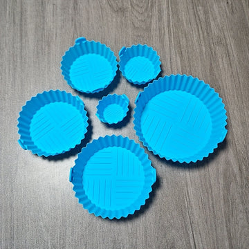 6 piezas de almohadillas redondas para freidora de aire, bandejas de silicona para hornear resistentes al calor y al aceite, herramientas multifuncionales fáciles de limpiar, utensilios de cocina