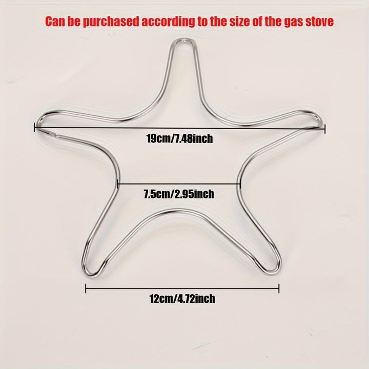 1 pieza, soporte de olla ajustable de acero inoxidable, estante de forma estrellada antideslizante para estufa de gas, soporte seguro para utensilios de cocina, se adapta a bases redondas puntiagudas y planas, accesorio de estufa para cocina, accesorio d