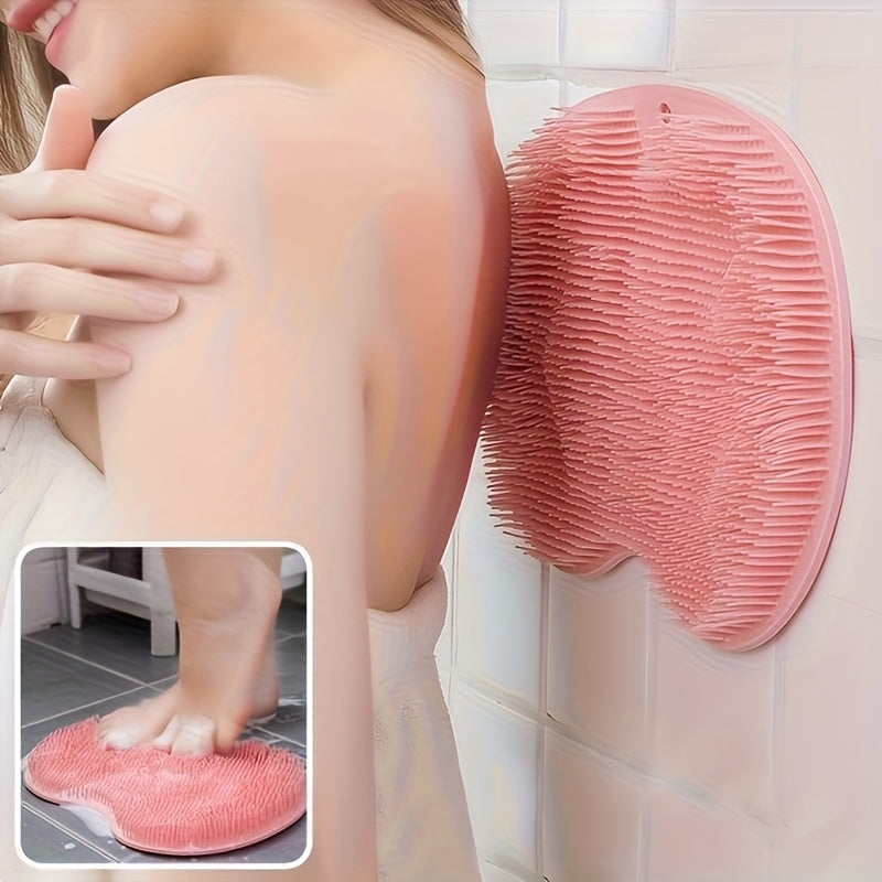 1 pieza, limpiador de ducha para pies y espalda, masajeador de baño de silicona, diseño de asiento de masaje para pies, montaje en pared, diseño de asiento de masaje para pies, no resbala, diseño de asiento de masaje para pies, exfoliante suave, exfolian