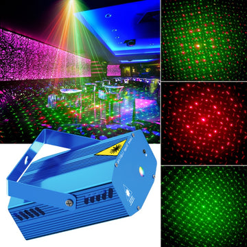 2 luces láser, control de iluminación por sonido, efecto estrellas, haz de línea, luz para fiestas, discoteca, karaoke, ideal para iluminación de interiores, habitación, sala, bandas