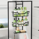 1 Pieza, Estante De Ducha De 3 Niveles Para Colgar Sobre La Puerta, Organizador De Baño Colgante De Hierro Fundido A Prueba De Óxido Con Jabonera, Accesorios De Baño Que Ahorran Espacio, Decoración Del Hogar