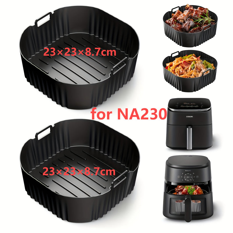Accesorio de Silicona para Airfryer, Molde de Silicona para Cosori TurboBlaze 6L/6.2L, Inserto de Silicona para Air Fryer Cosori CP158-of 5.5L, Accesorios para Casserole Dish en la Serie Philips 2000 6.2L