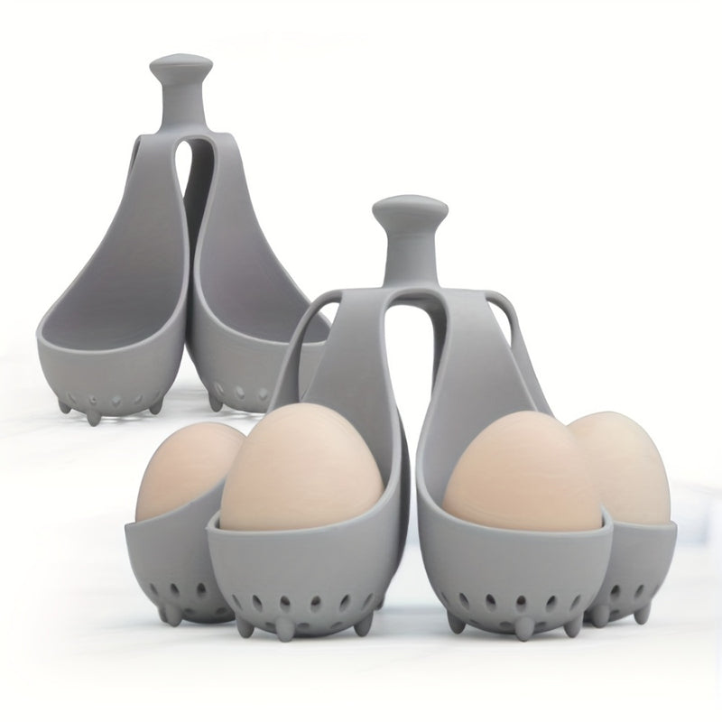 1pc Vaporera de Silicona Resistente a Altas Temperaturas con Mangos Ergonómicos y Agujeros de Ventilación - Segura para Alimentos, Portátil para Cocina en Casa, Camping, Desayuno Familiar, Herramienta de Cocina Compacta, Diseño Perforado