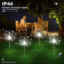 4 luces solares LED para jardín con efecto de fuegos artificiales, 8 modos, 240/320 LED, decoración festiva para patios, cafés, campamentos, Navidad y San Valentín, luces navideñas | Creador de ambiente festivo, luces solares para exteriores