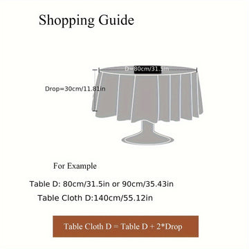 1pc Mantel Redondo Premium de Jengibre - Poliéster para Máquina con Bordado Floral Elegante, Duradero y Fácil de Limpiar para Decoración de Comedor, Ajuste de Mesa Sofisticado, Tela de Alta Calidad