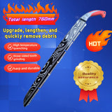 Sierra de Mano Alemana Extra Grande. Fabricada en acero SK5 con patrón Damasco, fácil de usar y eficiente para jardinería al aire libre