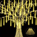Luces Navideñas Exteriores de Forma de Copo de Nieve, Lluvia de Meteoro y Nevado, Decoración LED de Luces Cadenas que Caen con 8 Tubos y 288 LEDs (IP44)