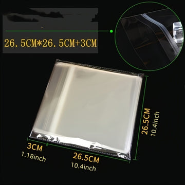 50 piezas/100 piezas Fundas de vinilo PE para discos, 17.78/25.4/30.48 cm Fundas para álbumes, 18.8cm X 18.8cm Protección exterior para colección de 45 RPM LP, Estuches de almacenamiento y exhibición de música