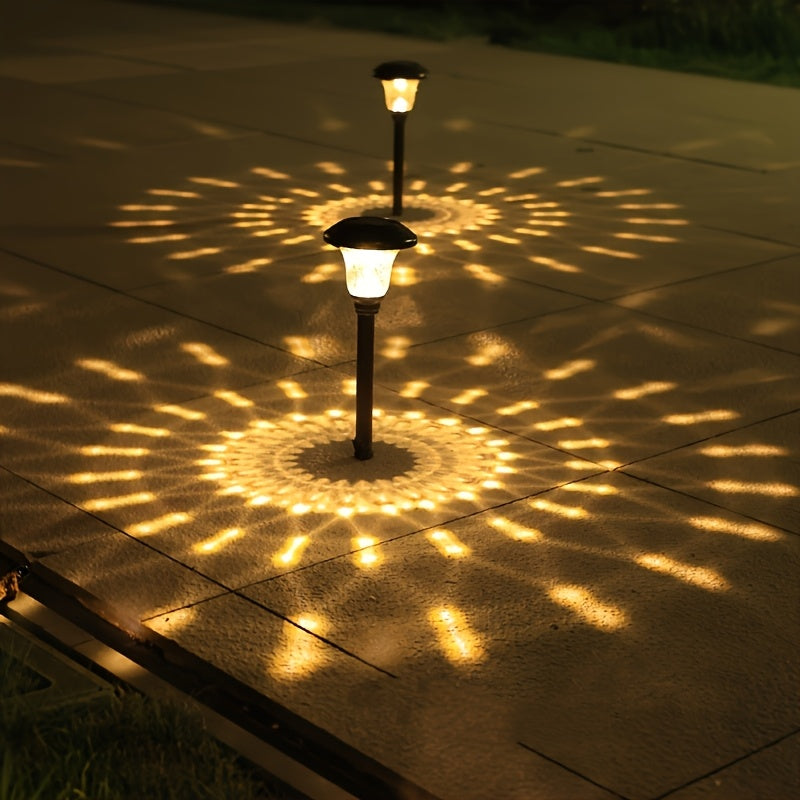 Conjunto de 10 Luces Solares Exteriores en Forma de Gota de Agua con LED - Iluminación para Caminos Impermeable IP44 para Jardines, Vistas y Áreas Paisajísticas - Decoración Ecológica del Paisaje con Brillo Amarillo Cálido, Iluminación para Senderos de J