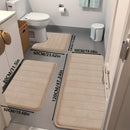 Juego de baño de espuma de memoria premium: [Densidad de esponja 25D] 3 piezas de alfombrilla antideslizante, alfombrilla de baño de terciopelo super suave y absorbente con forma de U para el inodoro - Adecuado para bañera, ducha, accesorios de baño, alf