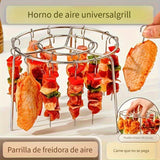 1 Juego de 24 piezas de pinchos de acero inoxidable para freidora de aire, DIY BBQ, para carne y verduras, compatible con freidora de aire de 3.5qt-5.5qt, horno y olla a presión, sin necesidad de voltear, accesorio para freidora