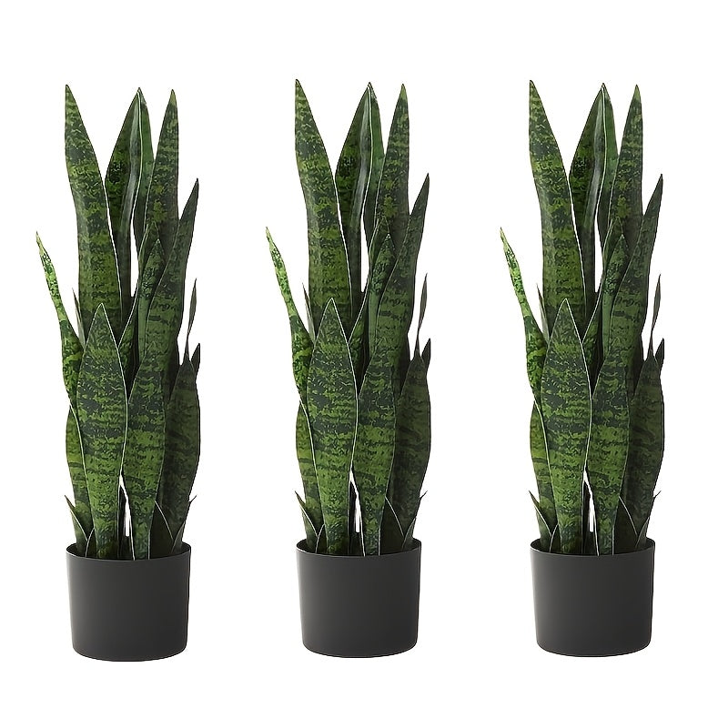3-6 Pack Planta Artificial Sansevieria, Plástico Graptosedum Planta de Culebra para Decoración Interior y Exterior, Planta de Piso de Verde Falso para Hogar, Oficina, Aniversario, Navidad, Pascua, Día de San Patricio, Día de San Valentín, Muharram/Año Nu