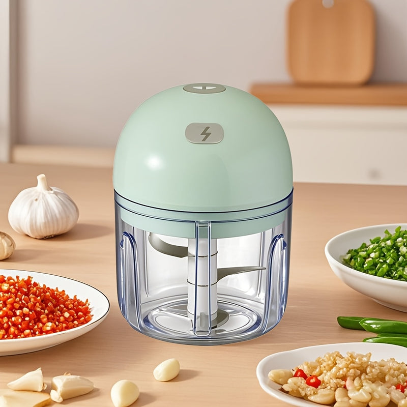 Molino de ajo eléctrico mini, 250 ml, molino de alimentos, USB, molino de verduras, molino de cebolla, procesador de alimentos portátil pequeño, ajo, jengibre, chile, verduras
